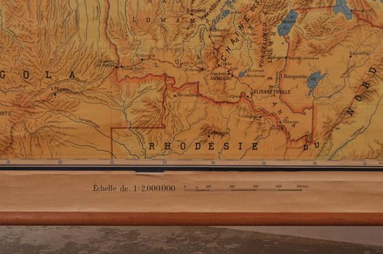 Image 1 of Vintage Leinen Karte Belgisch Kongo 1952