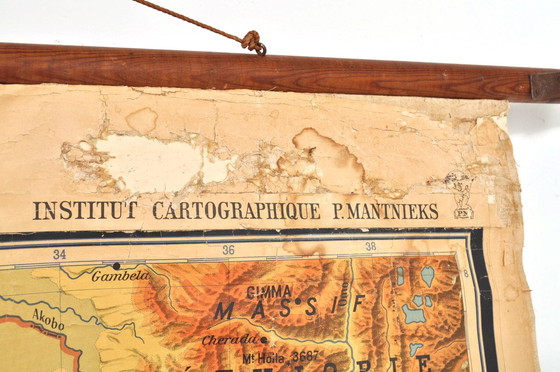 Image 1 of Vintage Leinen Karte Belgisch Kongo 1952