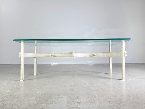 Image 1 of Vintage Schmiedeeisen Design Couchtisch Glas Gusseisen Unikat