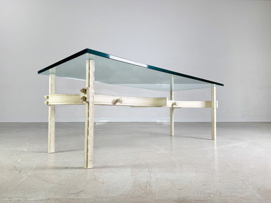 Image 1 of Vintage Schmiedeeisen Design Couchtisch Glas Gusseisen Unikat