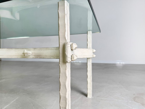 Image 1 of Vintage Schmiedeeisen Design Couchtisch Glas Gusseisen Unikat