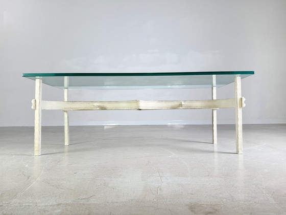 Image 1 of Vintage Schmiedeeisen Design Couchtisch Glas Gusseisen Unikat