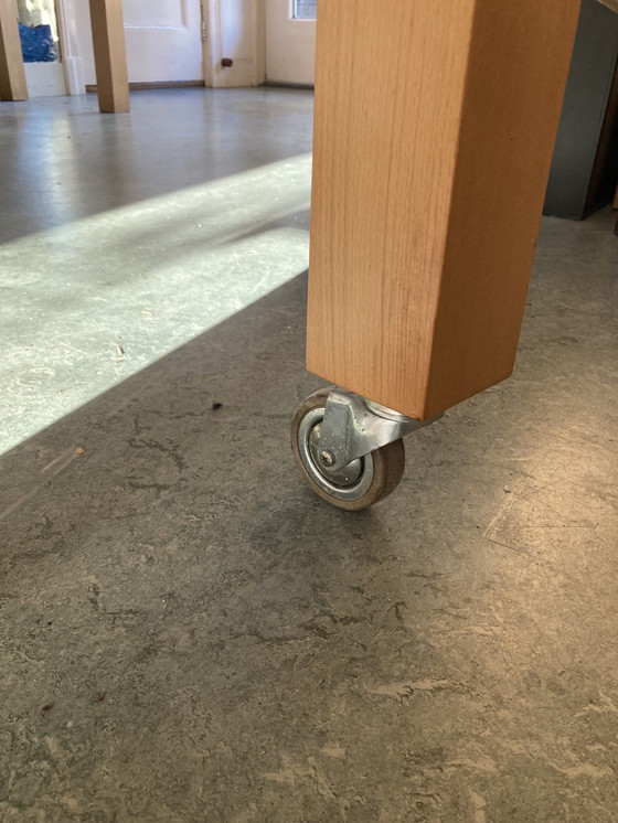 Image 1 of 2x moderne Tische aus Buche und Schiefer