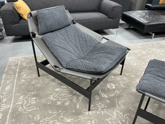 Image 1 of Neuer Rolf Benz Jacky Sessel mit Ottomane Stoff Leder