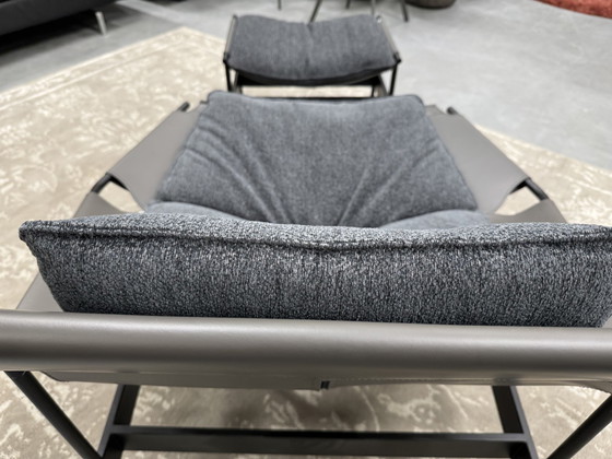 Image 1 of Neuer Rolf Benz Jacky Sessel mit Ottomane Stoff Leder