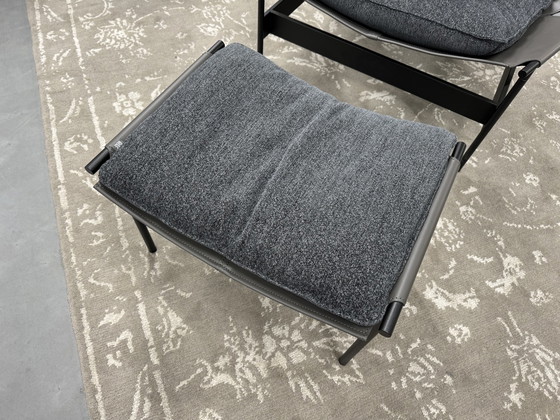 Image 1 of Neuer Rolf Benz Jacky Sessel mit Ottomane Stoff Leder