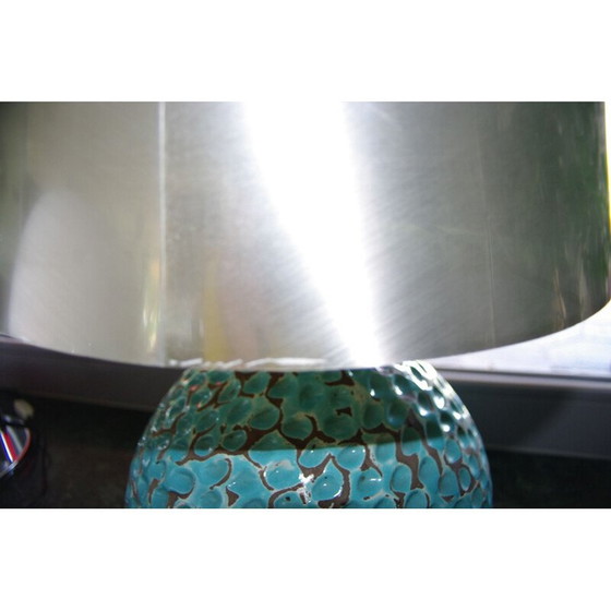 Image 1 of Vintage Tischlampe blau von René Hénon