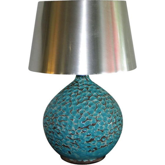 Image 1 of Vintage Tischlampe blau von René Hénon