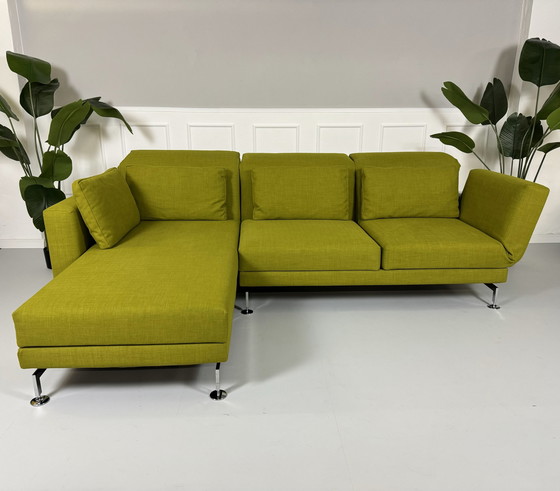 Image 1 of Brühl Moule Ecksofa Stoff Sofa Couch Grün Ausstellungsstück