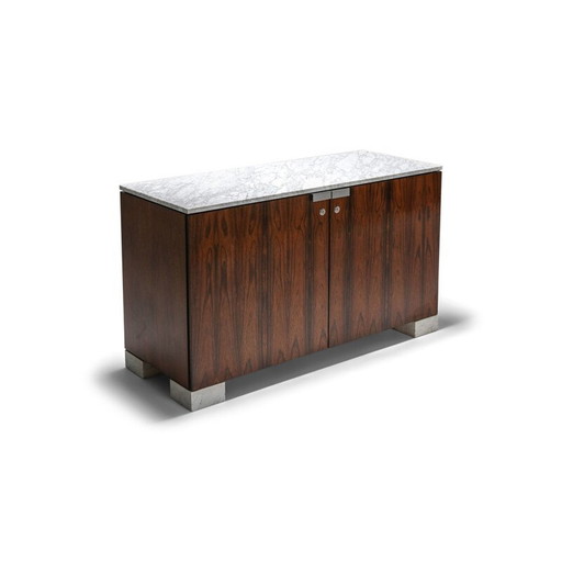 Vintage-Schrank aus Carrara-Marmor und Palisanderholz von De Coene - 1960er Jahre