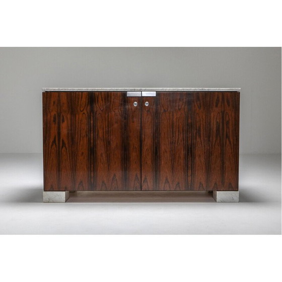 Image 1 of Vintage-Schrank aus Carrara-Marmor und Palisanderholz von De Coene - 1960er Jahre