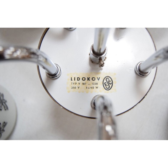 Image 1 of Vintage-Kronleuchter aus Glas, Chrom und Metall für Lidokov, Tschechoslowakei 1960
