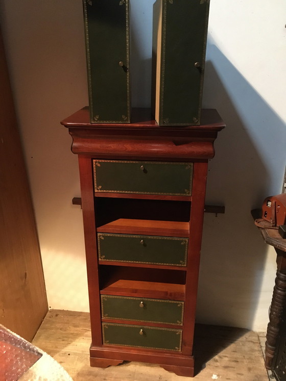 Image 1 of Vintage Notarschatulle aus massivem Kirschholz "felix monge".