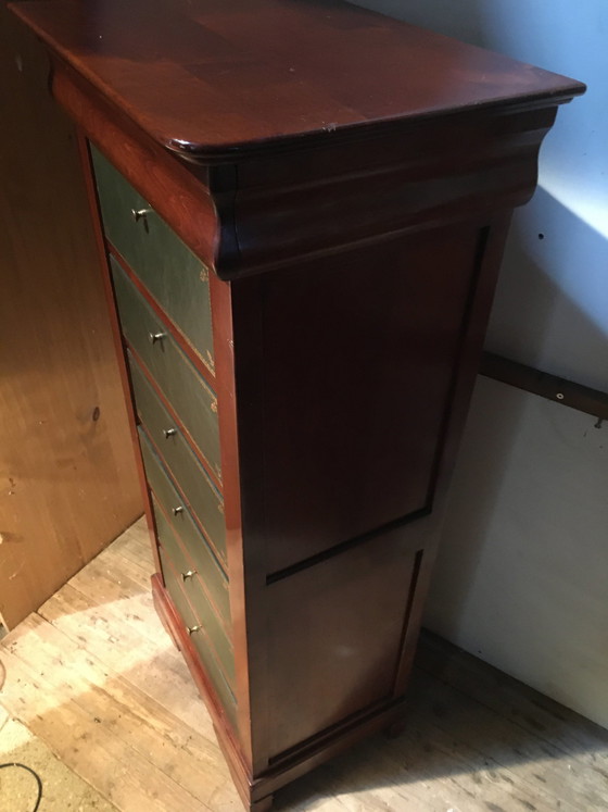 Image 1 of Vintage Notarschatulle aus massivem Kirschholz "felix monge".