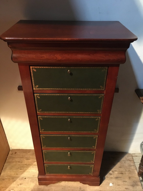 Image 1 of Vintage Notarschatulle aus massivem Kirschholz "felix monge".