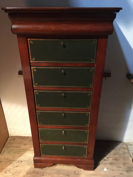 Image 1 of Vintage Notarschatulle aus massivem Kirschholz "felix monge".