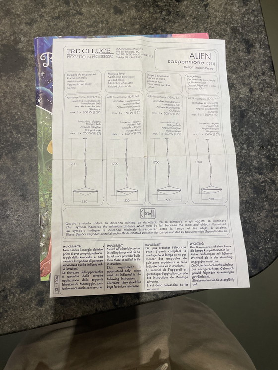 Image 1 of Tre Ci Luce Alien Pendelleuchte Luciano Cesaro