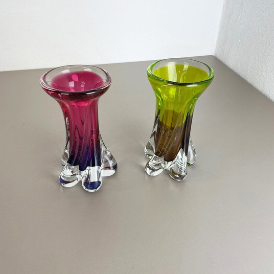Image 1 of Paar Vintage-Glasvasen von Joska Waldglashütte, Deutschland 1970er Jahre