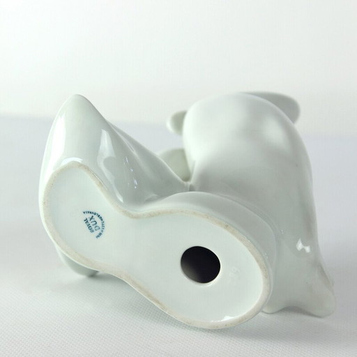 Vintage weißes Porzellan Statue von 2 Enten für Royal Dux, Tschechoslowakei