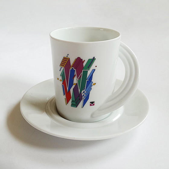 Image 1 of Alphabet Buchstabe W Kaffeeservice von Marcello Morandini für Rosenthal, 1989, 10er Set