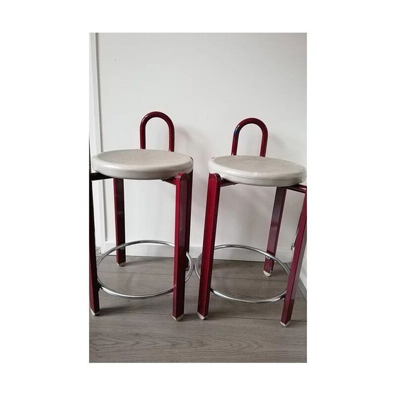 Image 1 of Paar hohe Hocker im Vintage-Stil, 1989