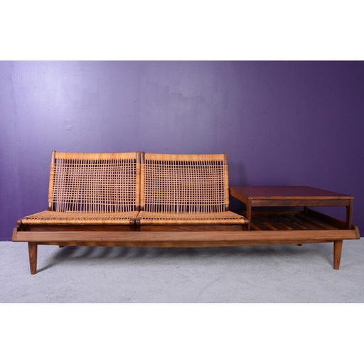 Vintage 2-Sitzer Sofa Modell 161 aus massivem Teakholz von Hans Olsen für Bramin, Dänemark 1957