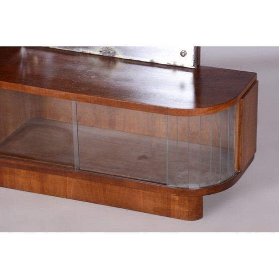 Image 1 of Vintage Art Deco Spiegel aus Glas und Nussbaumholz von Robert Slezak, Tschechoslowakei 1930