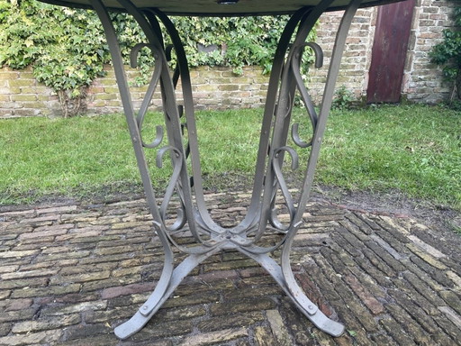 Art Deco 1920er Jahre Runder Gartentisch Bistrotisch Französisch