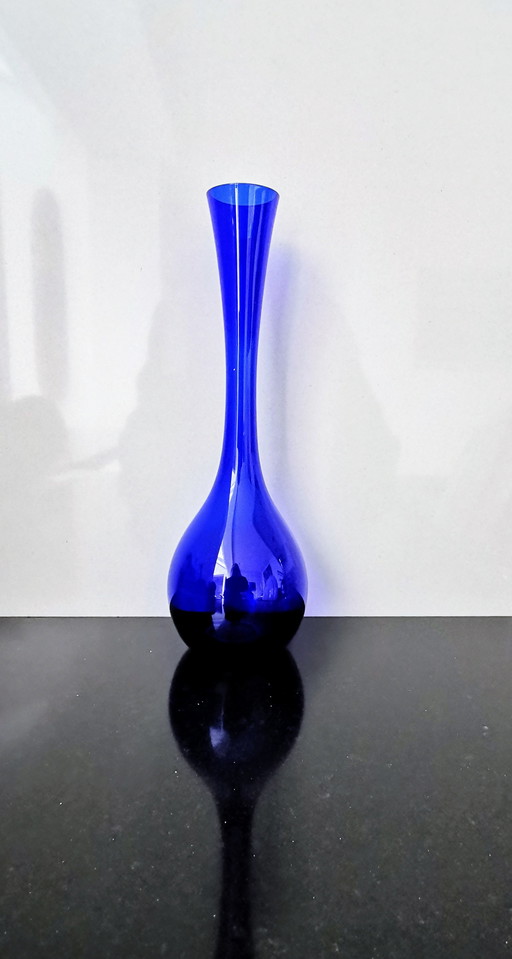 Skandinavisches Design "Zwiebel", Vase Kobalt, hoch 25Cm