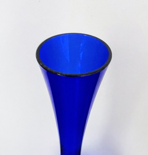 Skandinavisches Design "Zwiebel", Vase Kobalt, hoch 25Cm