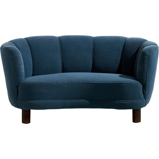 Image 1 of Vintage 2-Sitzer Sofa in Holz und Stoff, Dänemark 1940