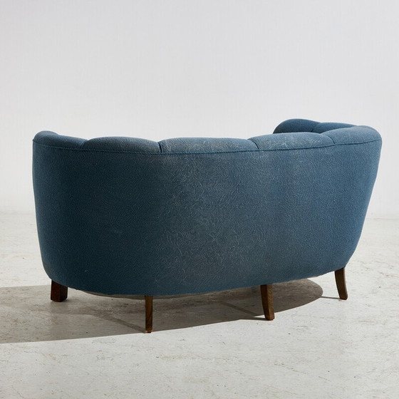 Image 1 of Vintage 2-Sitzer Sofa in Holz und Stoff, Dänemark 1940