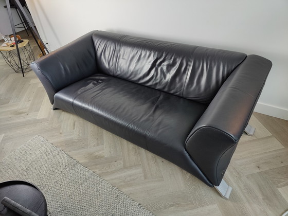 Image 1 of Rolf Benz 322 3er Sofa Leder schwarz