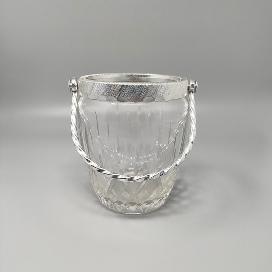 Image 1 of 1960er Jahre Gorgeous Cut Crystal Cocktail Shaker mit Eiskübel von Arir. Hergestellt in Italien.