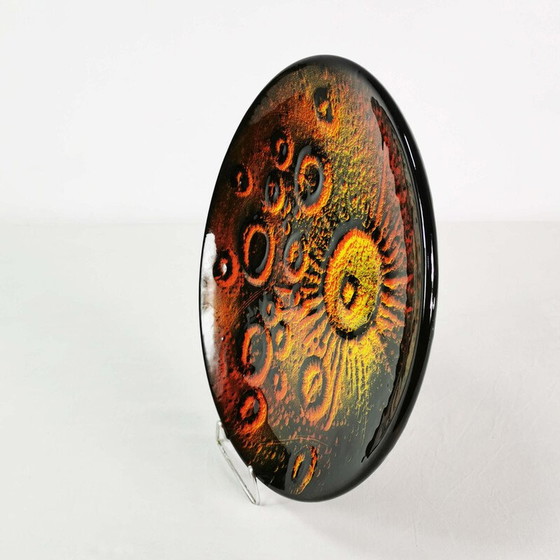 Image 1 of Op-Art-Wandteller aus Keramik von Libero Cellarosi, Italien 1970