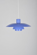 Blaue Hängelampe PH 4/3 von Poul Henningsen für Louis Poulsen, 1960er Jahre