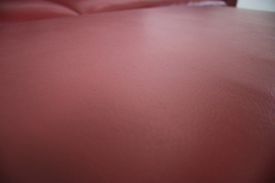 Image 1 of Rolf Benz Ego Couch Mit Hocker Kufen Leder Rot Dreisitzer Sofa