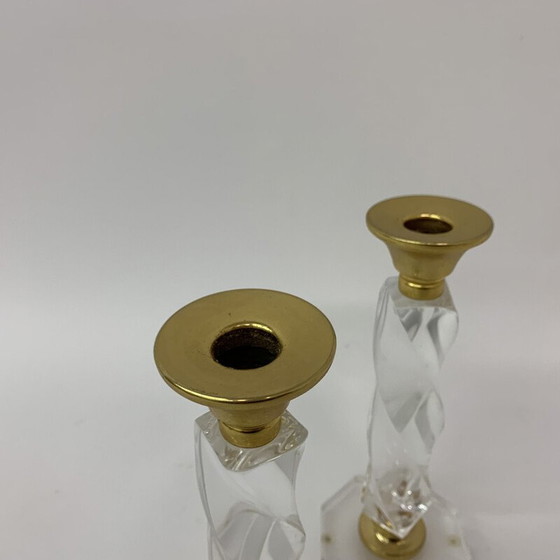 Image 1 of Paar gedrehte Vintage-Kerzenständer aus Lucit, 1970