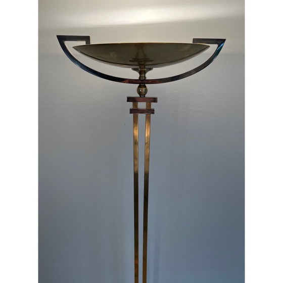 Image 1 of Vintage Stehlampe aus Stahl und Messing, Frankreich 1970