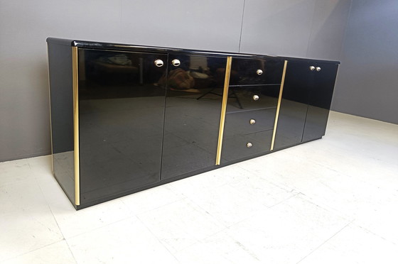 Image 1 of Sideboard aus schwarzem Lack, 1980er Jahre