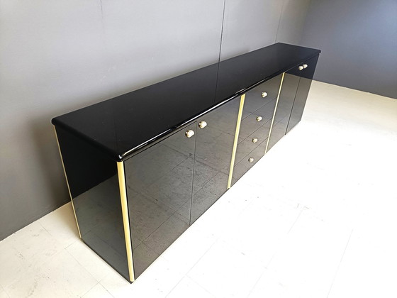 Image 1 of Sideboard aus schwarzem Lack, 1980er Jahre