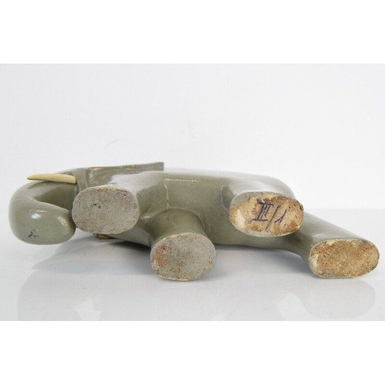 Image 1 of Art Deco vintage Skulptur Holz Elefant, Tschechoslowakei 1930er Jahre