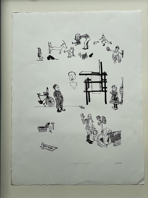 Sipke Huismans - Lithographie - Rietveld und andere (Jugend-)Ikonen