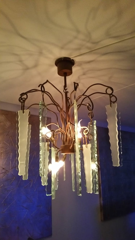 Image 1 of Kronleuchter Marke und van Egmond hinter Milchglas