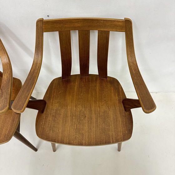 Image 1 of Satz von 4 Teak Sperrholz De Groot Landeweer Esszimmerstühle , 1960S