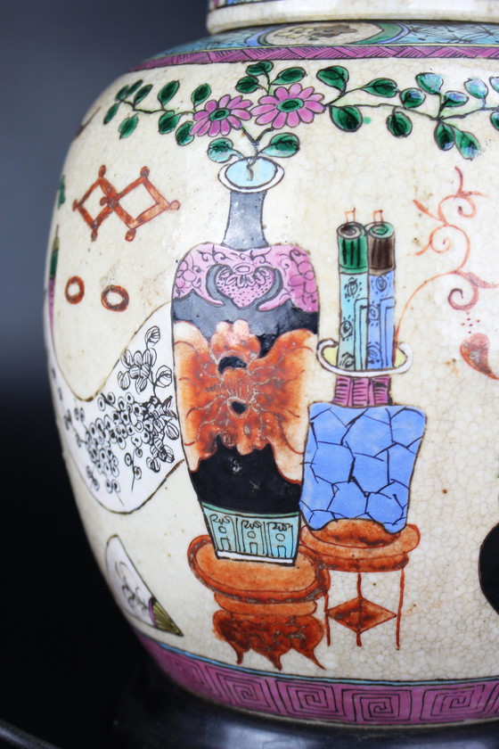 Image 1 of Antike chinesische Porzellan Famille rose Tischlampe