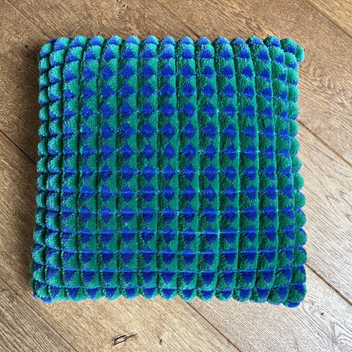 Kissen Vintage 70s Türkis Blau