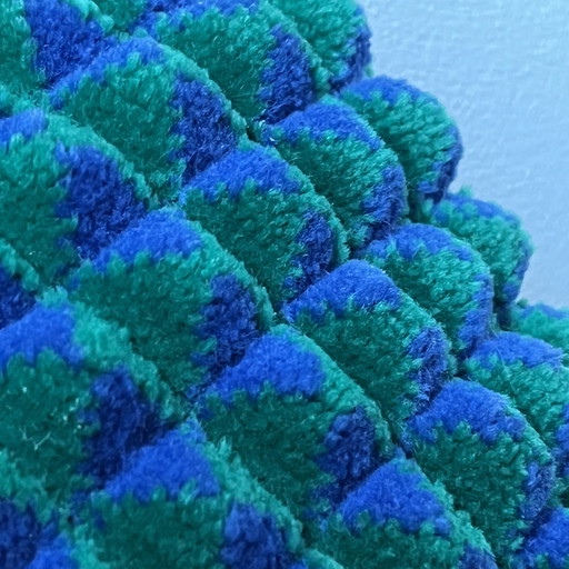 Kissen Vintage 70s Türkis Blau