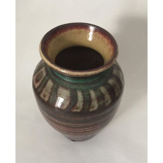 Image 1 of Vintage Accolay Keramikvase mit geometrischen Mustern, 1960
