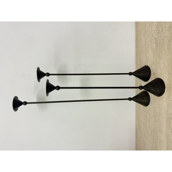 Image 1 of Satz von 3 Vintage-Kerzenhaltern aus Bronze, 1980